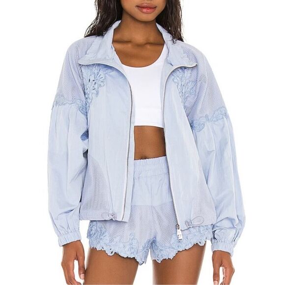 Free People Movement Thanks a Bunch Jacket in Periwinkle Dreams Sz. L - Picture 1 of 6
